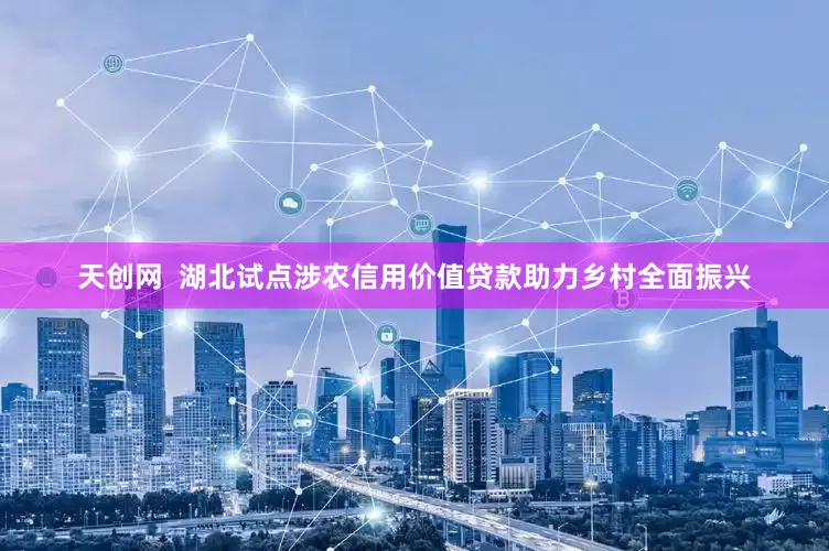 天创网  湖北试点涉农信用价值贷款助力乡村全面振兴